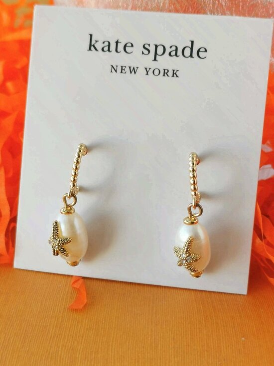 kate spade Jewelry - Kate Spade Sea Star Starfish Huggie Earrings